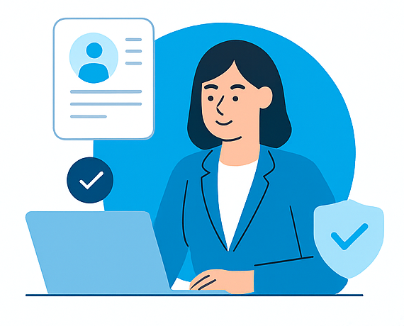 Ilustración de servicios de contratación y seguridad social